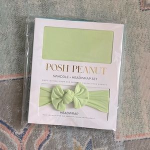 NIB Posh Peanut Swaddle + Bow Set